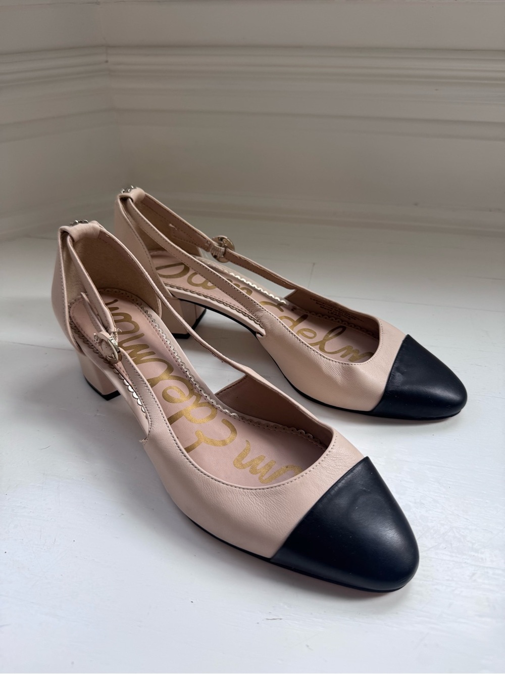 Sam Edelman Cap-Toe Slingback Block Heel Pumps - Size 7.5